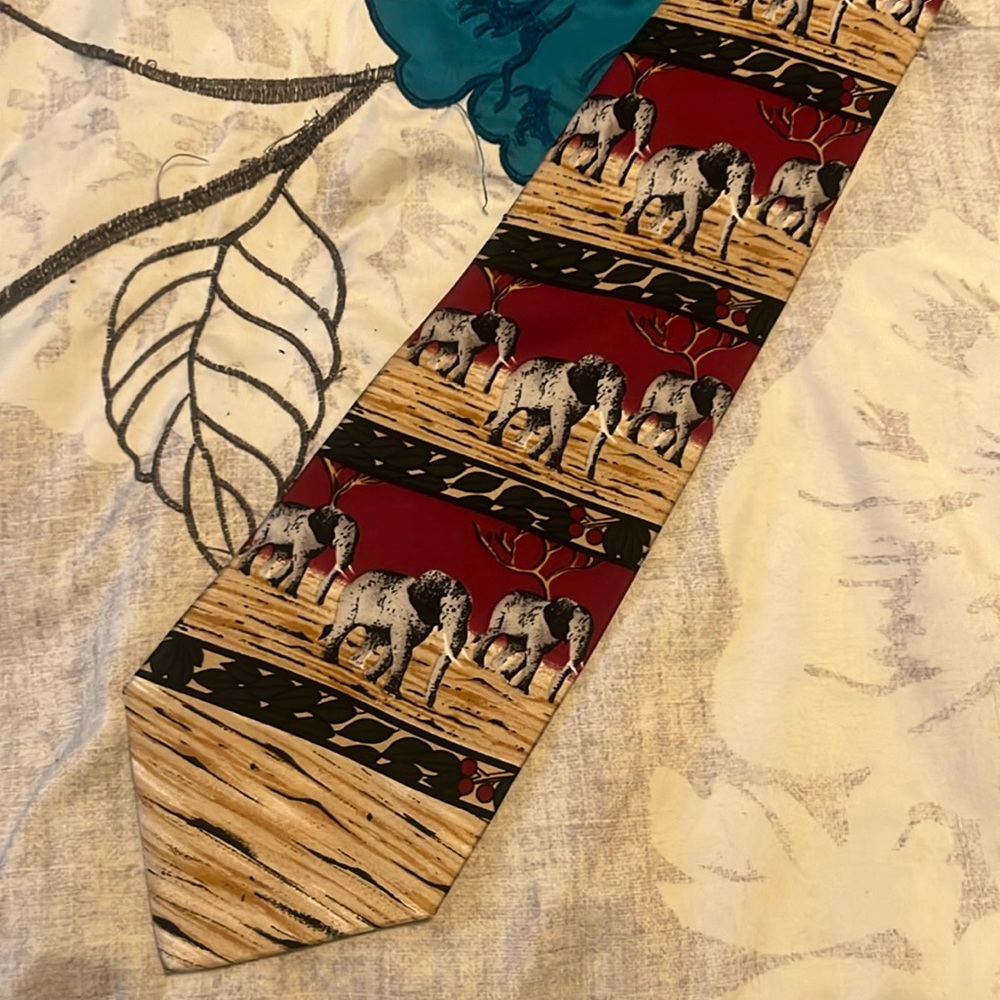 Into Africa Silk Tie Elephants